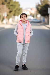 Pink Girls Zip Through Gilet