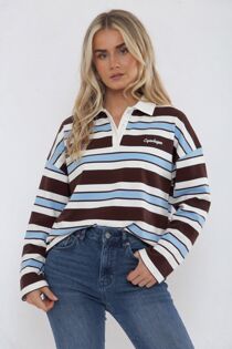 Brown Long Sleeve Rugby Collar Copenhagen Sweatshirt