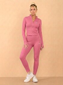 Pink Printed Active Top And Legging Energy Gym Set