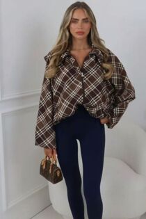 Chunky Check Zip Up Windbreaker Jacket