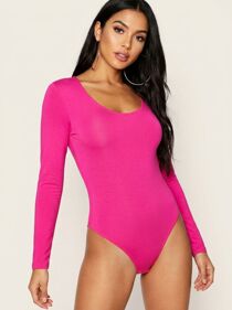 Fuchsia Crew Long Sleeve Bodysuit