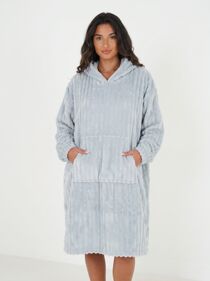 Soft Textured Hooded Lounge Robe