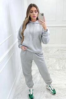 Grey Baggy Pullover Hooded Tracksuit