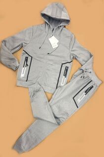 Casual Inside Fleece Hooded Windrunner Jacket With Jogger