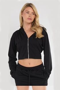Black Corset Fit Hooded Short Set