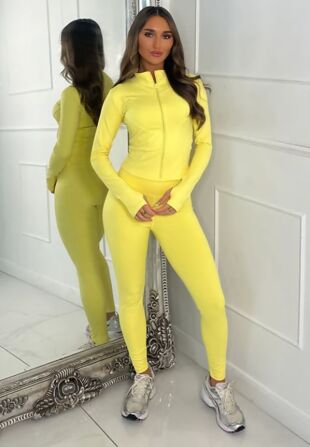 Yellow  Active Top And Legging Energy Gym Set