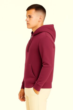 Wine Basic Fleece Pullover Hoodie