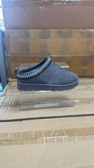 Grey Slip on Low Platform Slippers