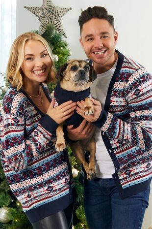 Navy Knitted Iceland Christmas Cardigan Jumper