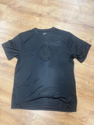 Black Embossed Lion Medallion Design T-Shirt