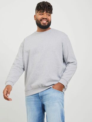 Grey Basic Fleece Pullover Sweatshirt