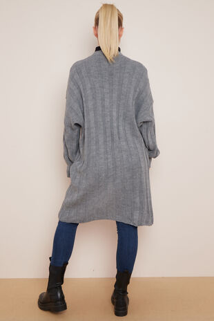 Balloon Sleeve Long Cardigan