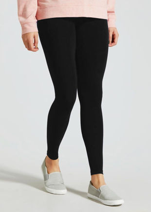 Black Plain Stretchable Viscose Leggings