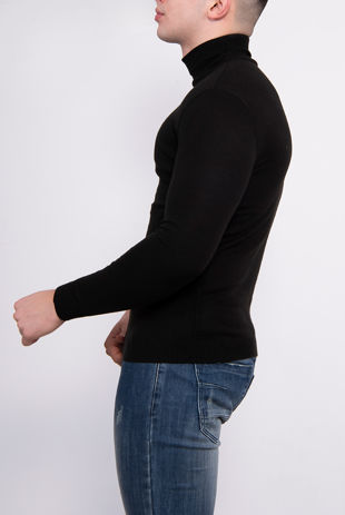 Black Polo Neck Jumper Size 2XL