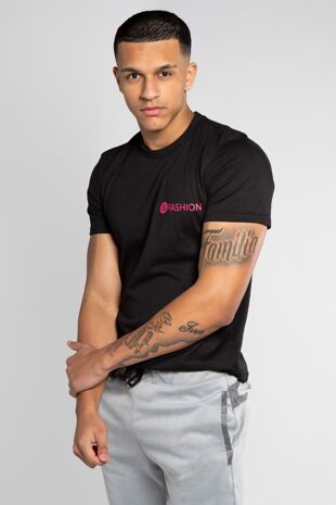 Black Contrasted J5Fashion T Shirt