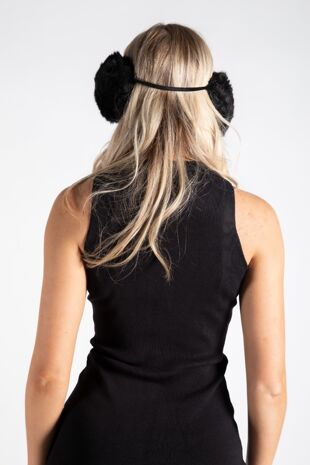 Black Faux Fur Earmuffs 