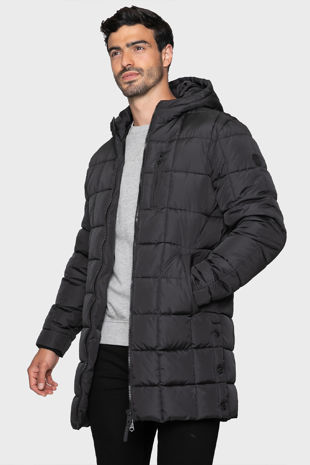 Black Longmead Sqaure Quilted Longline Jacket