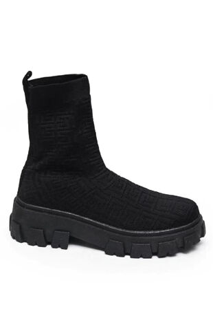 Black Monogram Ankle Boots