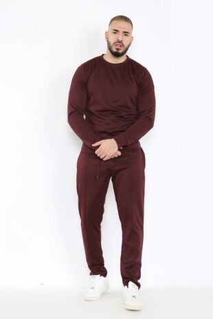 Brown Basic Crew Pullover Tracksuit