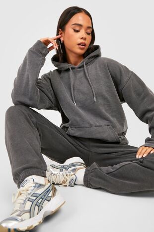 Charcoal Oversized Fleece Joggers
