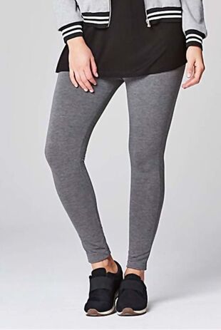 Plus Size Charcoal Plain Stretchable Viscose Leggings