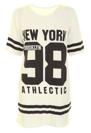 Plus Size Cream New York 98 Oversize T-Shirt