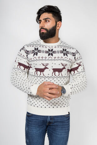 Cream Nordic Stag Festive Christmas Jumper