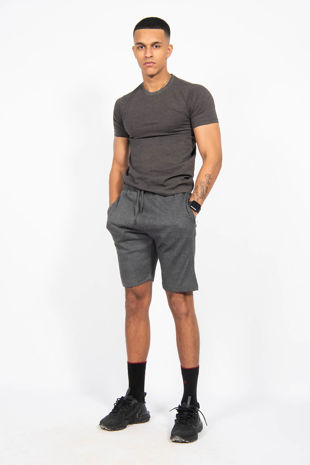 Charcoal Muscle Fit Zip Pocket Shorts Set 