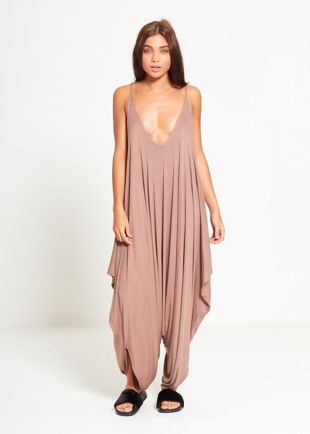 Draped Romper Harem Jumpsuit