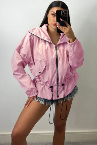Dusty Pink Hooded Festival Jacket
