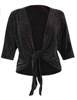 Plus Size Gold Lurex Tie Shrug
