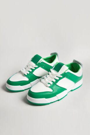 Green Panel Low Trainers