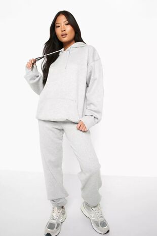 Grey Oversized Hoody and Jogger Tracksuit