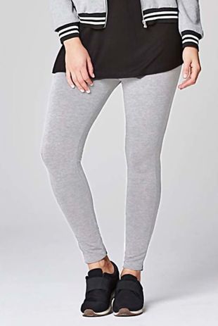 Grey Plain Stretchable Viscose Leggings