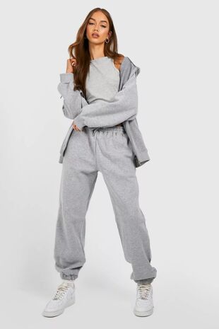 Grey Oversized Zip Hooded Tracksuit