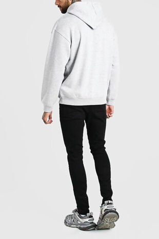 Grey Basic Fleece Pullover Hoodie