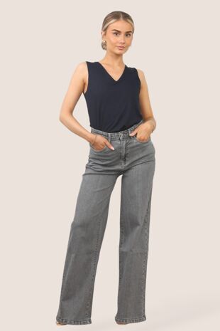 Grey Straight Leg Loose Fit Dad Fit Jeans
