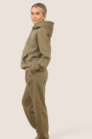 Khaki Oversized Zip Hooded Tracksuit