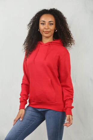 Red Oversized Pullover Hoodie