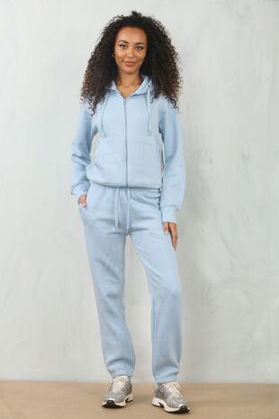 Sky Blue Oversized Zip Hooded Tracksuit