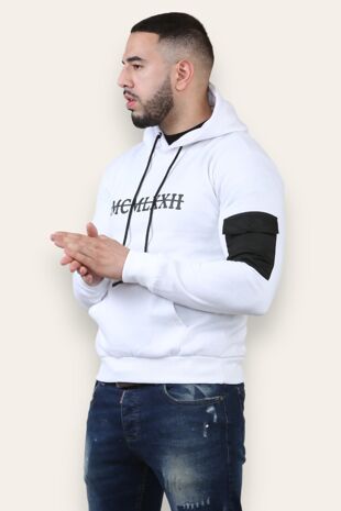 Roman Numerals Printed Array Hoodie 