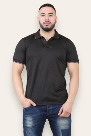 Black Striped Polo T-Shirt 