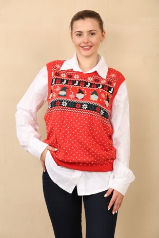 Red Montana Christmas Knitted Vest
