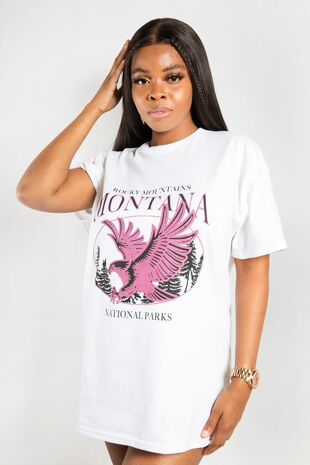 White Montana Printed T-Shirt