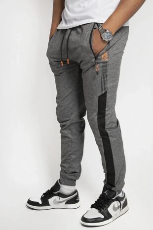 Charcoal And Black Striped Jogger