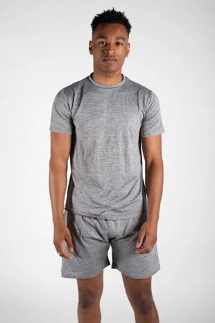 Charcoal Marl Active T-Shirt & Shorts Set