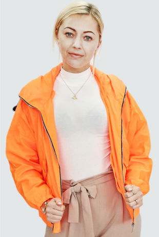 Neon Orange Hooded Festival Jacket