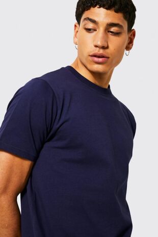 Navy Basic Crew Neck T-Shirt