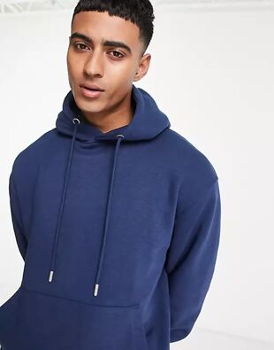 Navy Basic Fleece Pullover Hoodie