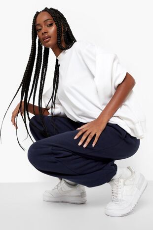 Navy Oversized Fleece Joggers